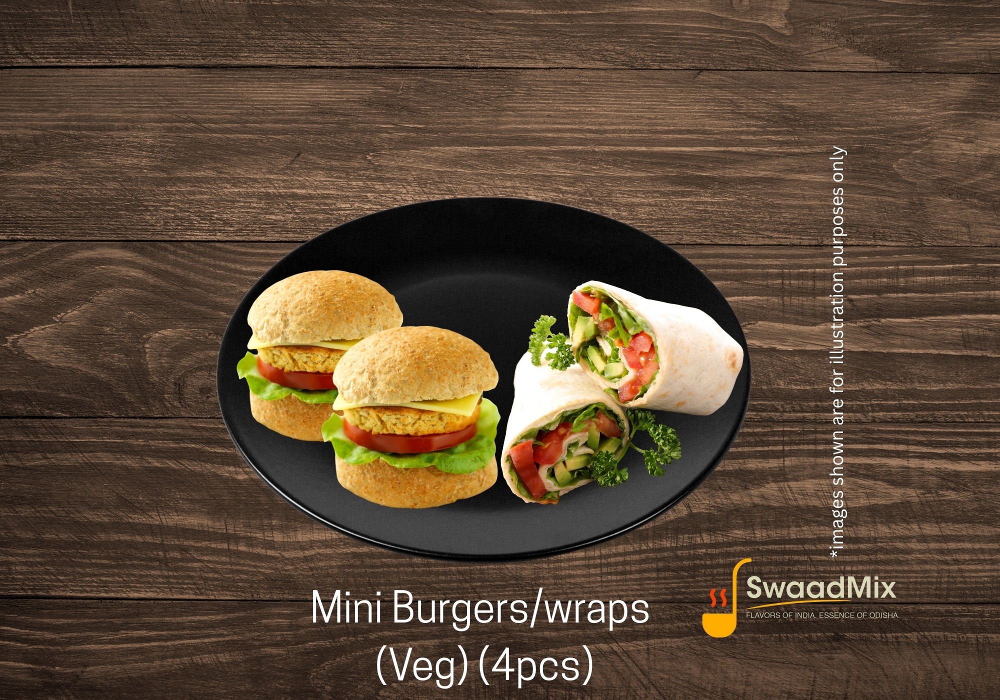 Mini Burgers/wraps (Veg) (4pcs)