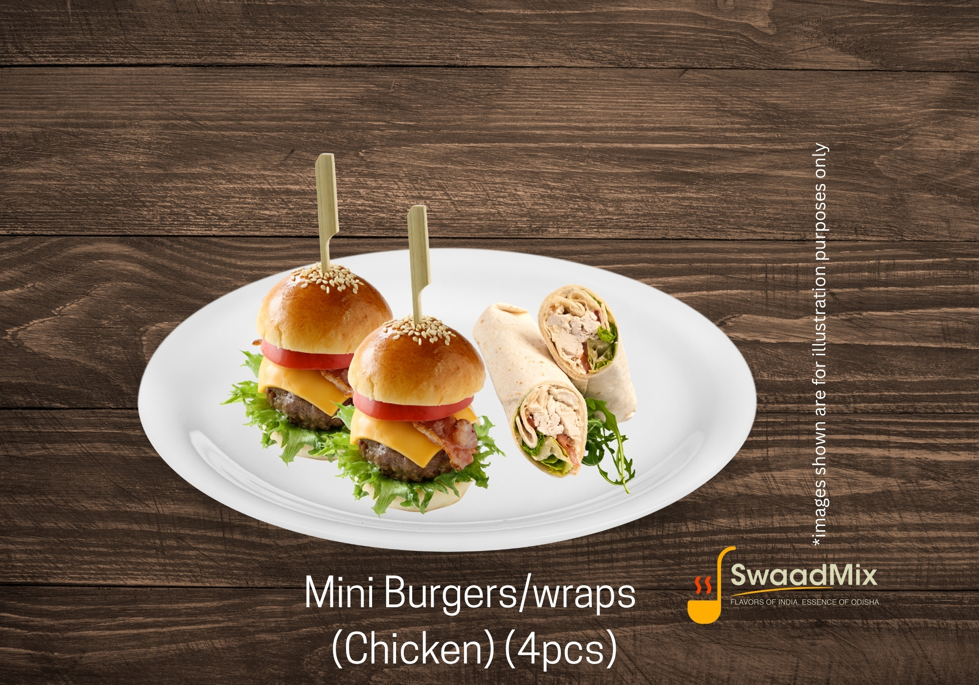 Mini Burgers/wraps (Chicken) (4pcs)